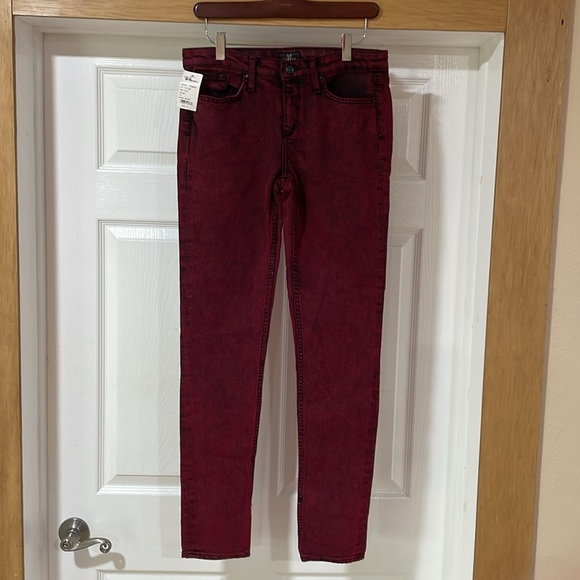 Corpus Red Acid Wash Super Skinny Jeans 29 Made in USA NWT Ron Herman Denim - Picture 2 of 13